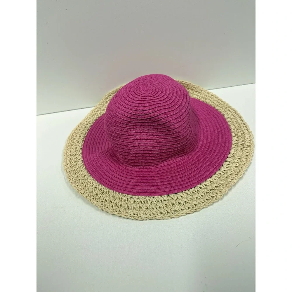 NWT Janie And Jack Girl's Pink Striped Sun Hat 6-12 Months‎
